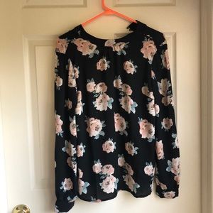 Like New Black Floral Blouse